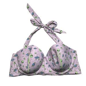 HOT TOPIC Women’s Purple Midnight Hour Alien Halter Bikini Top Size 5